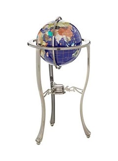 Lapis Gemstone World Globe with Stand