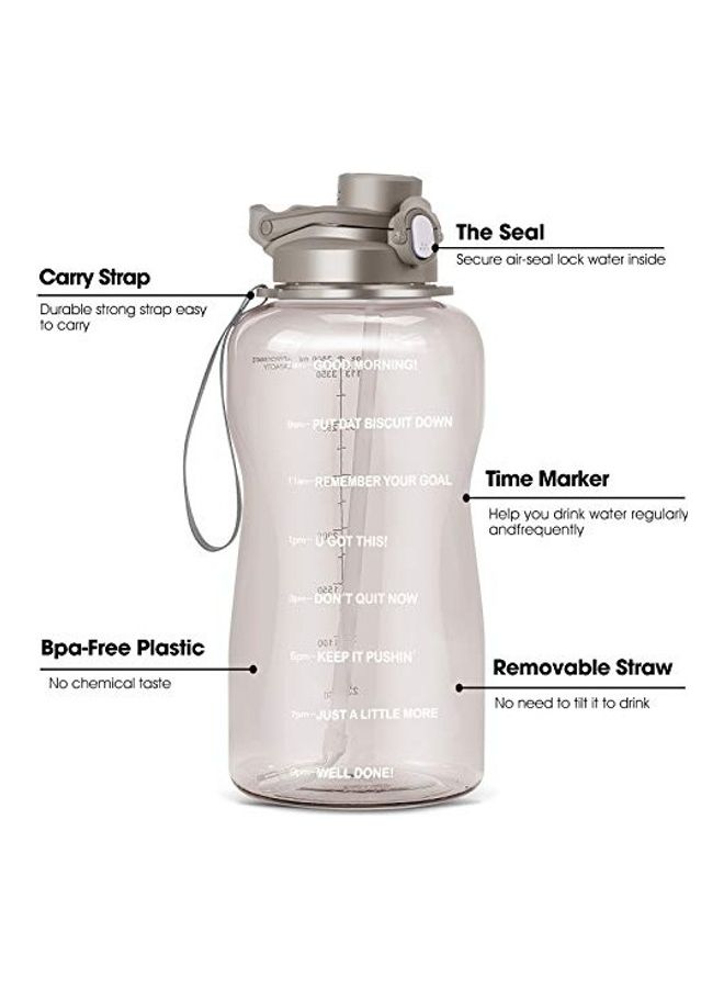 Motivational Time Marker Water Bottle Grey  - Image 1