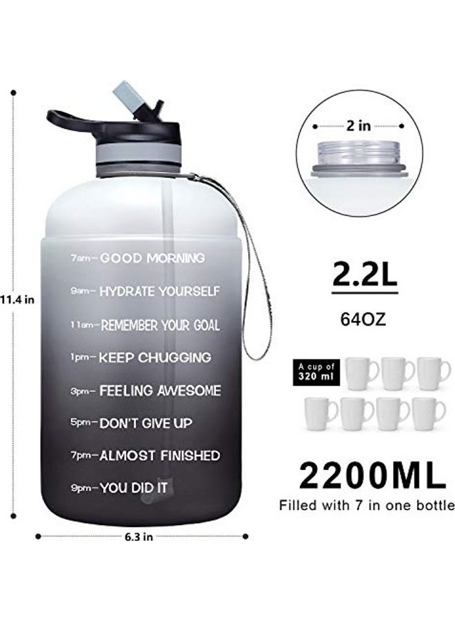 Motivational Time Marker Water Bottle Grey  - Image 1