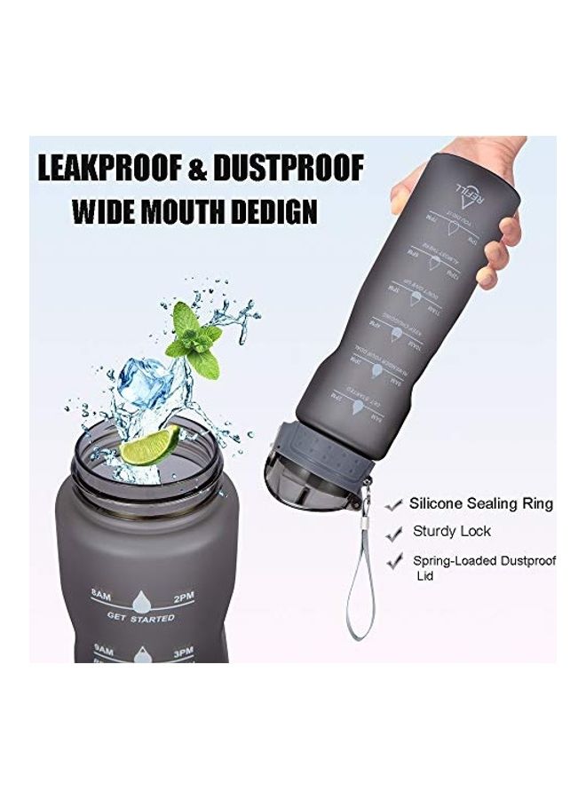Motivational Time Marker Water Bottle Grey  - Image 3