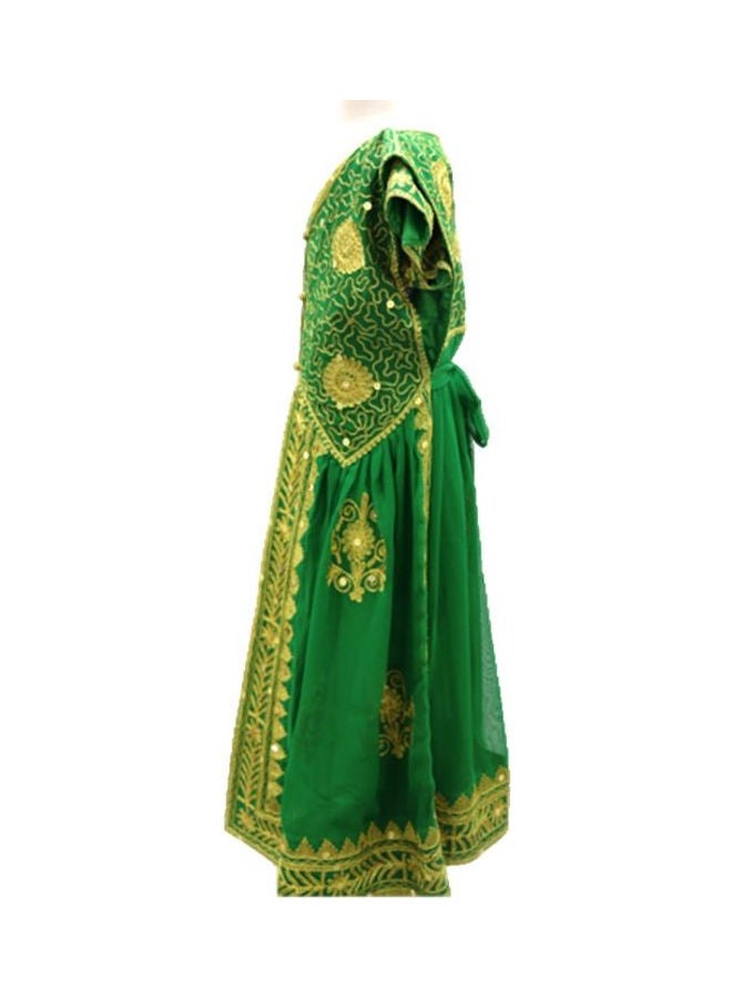 جلابية دارزي بحرينية تقليدية ذهب أخضر - Image 2