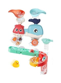 DIY Wall Suction Track Waterfall Spinning Gear Bathtub Toy