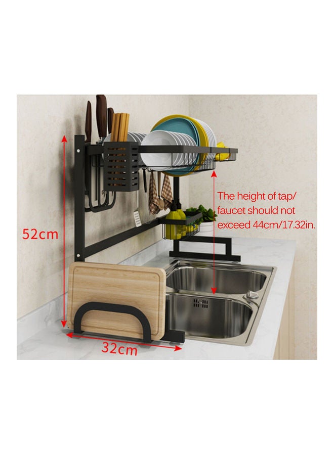 Over The Sink Dish Rack Black 65x52x32cm  - Image 3