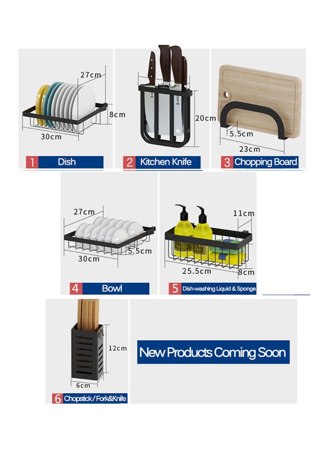 Over The Sink Dish Rack Black 65x52x32cm  - Image 4
