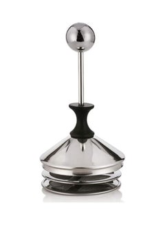 XiuWoo Stainless Steel Double-Layer Filter Manual Foamer With Lid Silver  - Image 4