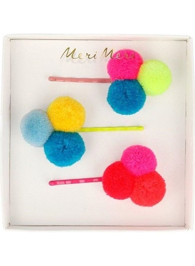 Meri Meri 3-Pack Pompom Hair Slides 