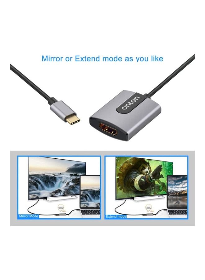 onten USB Type-C to 4K X 2K HDMI Adapter Grey  - Image 4