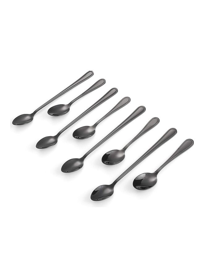 XiuWoo 8-Piece Long and Short Handle Coffee Tea Spoon Grey 
