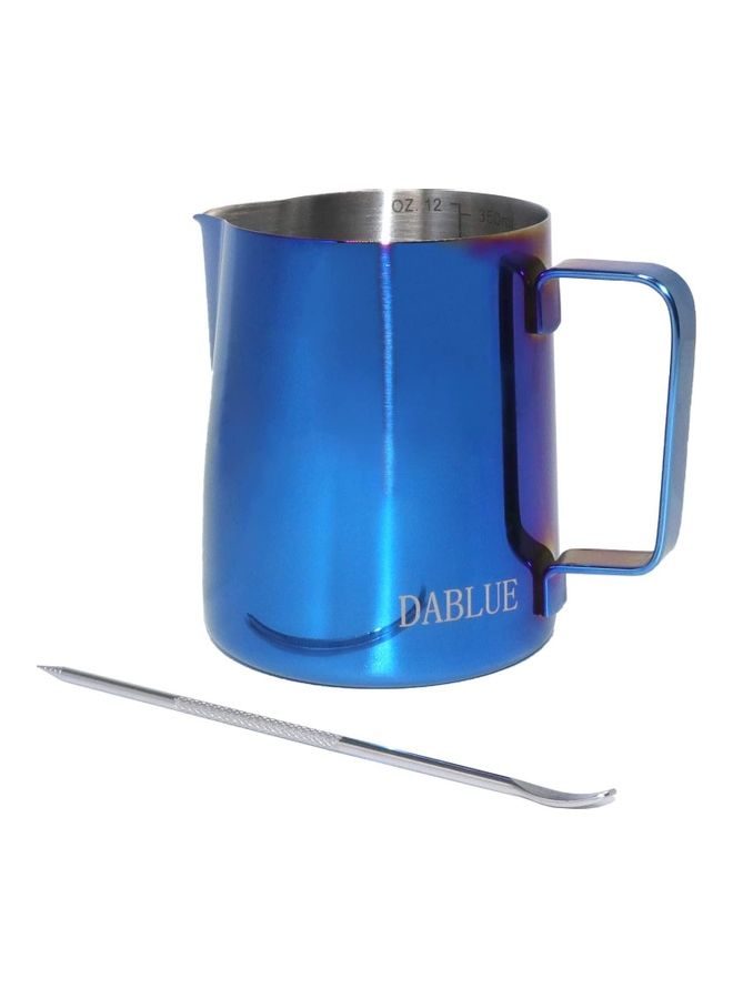 XiuWoo Milk Frothing Pitcher Jug with Art Pen Blue/Silver 
