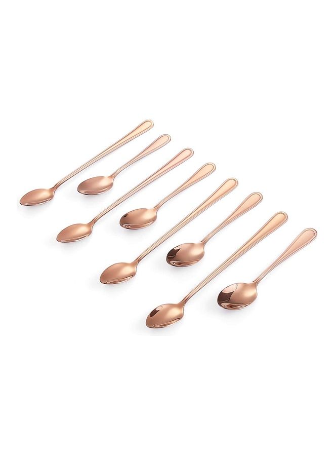 XiuWoo 8-Piece Long and Short Handle Coffee Tea Spoon Golden 