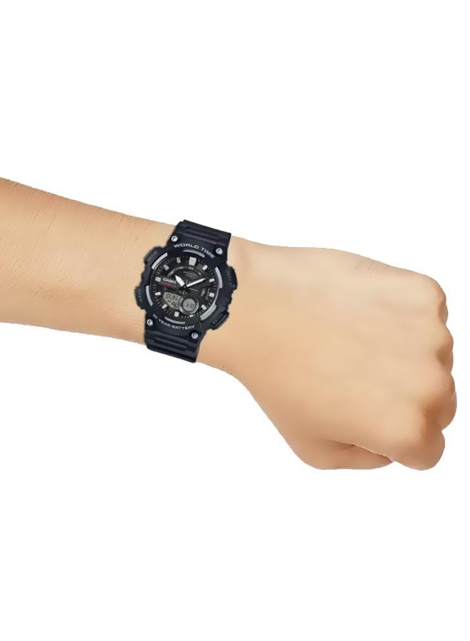 CASIO - Men's Water Resistant Round Resin Digital Watch  Aeq-110W-3A - Image 1