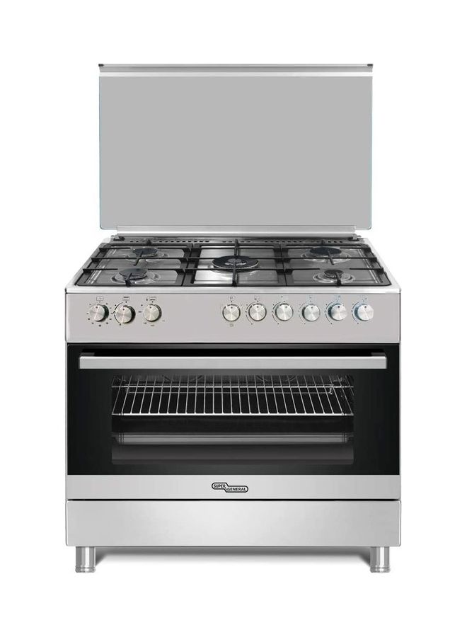 SUPER GENERAL 5-Burner Gas Kitchen Hob SGC9603FSHG Silver/Black/Clear 