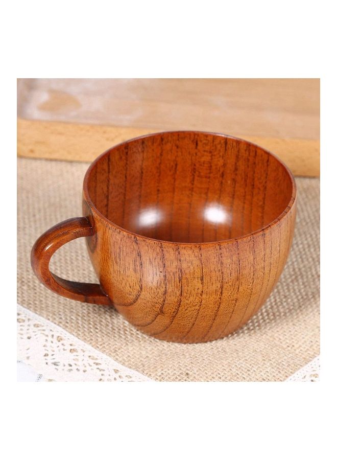 XiuWoo Wooden Tea Cup with Handle Brown - Image 3