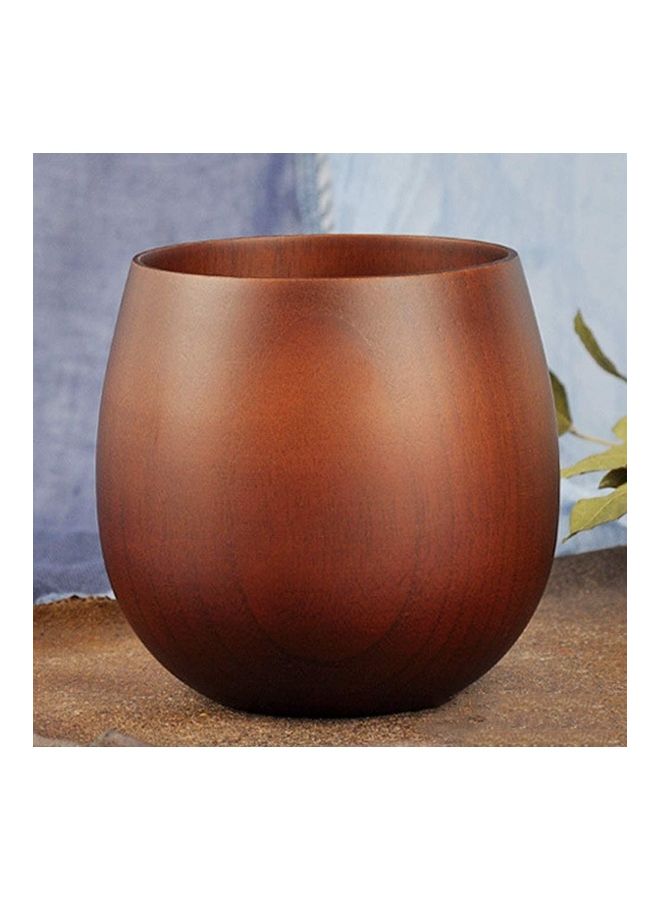 XiuWoo Wooden Big Belly Coffee Cup- 200ml Brown - Image 2