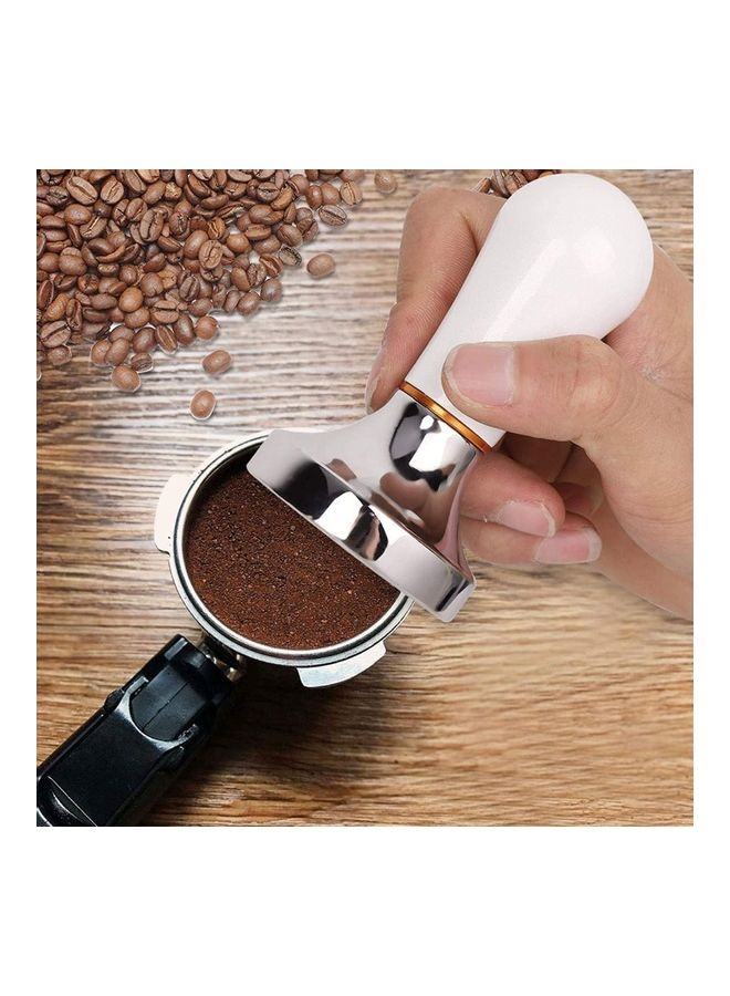 XiuWoo Coffee Tamper with Handle Silver/White - Image 4