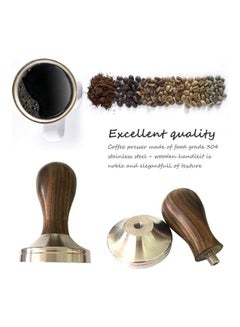 XiuWoo 58mm Coffee Tamper with Wooden Handle Silver/Dark Brown  - Image 3