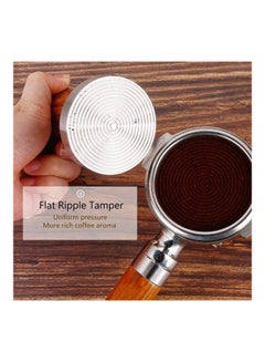 XiuWoo 58mm Coffee Tamper with Wooden Handle Silver/Dark Brown  - Image 4