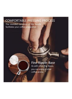 XiuWoo 58mm Coffee Tamper with Wooden Handle Silver/Dark Brown  - Image 5