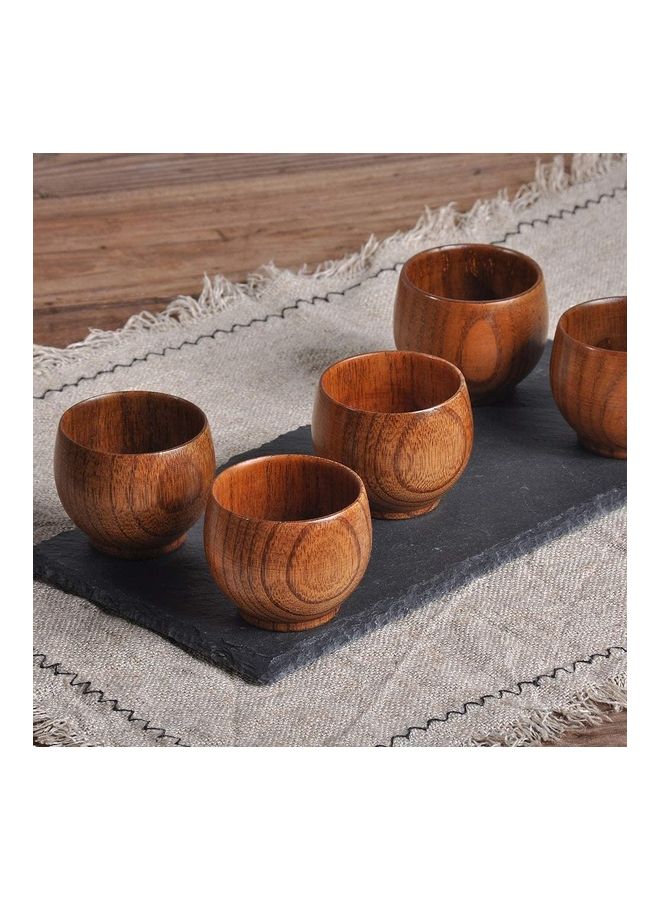 شو وو كوب شاي خشبي بنمط كلاسيكي من قطعتين بني - Image 3