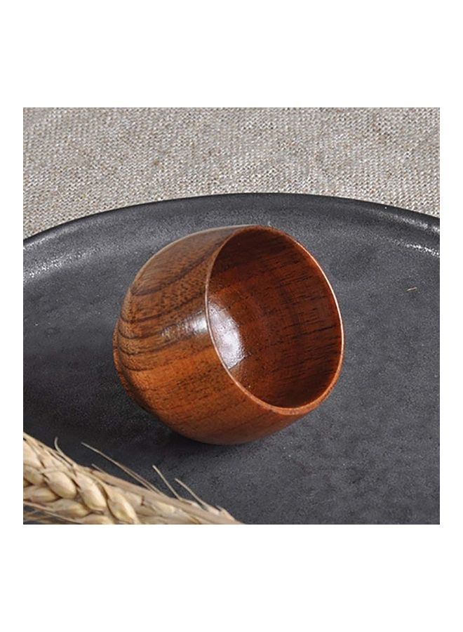 شو وو كوب شاي خشبي بنمط كلاسيكي من قطعتين بني - Image 4