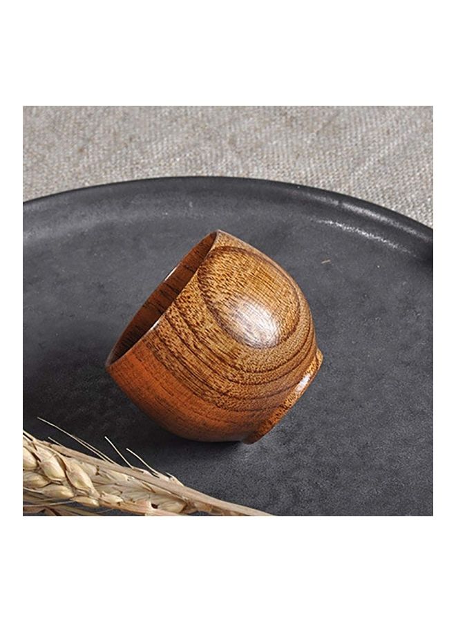 شو وو كوب شاي خشبي بنمط كلاسيكي من قطعتين بني - Image 5