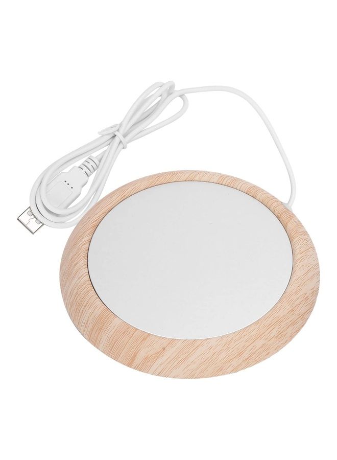 XiuWoo Warmer USB Powered Cup Heating Mat for Coffee Mug Beige/White  - Image 1