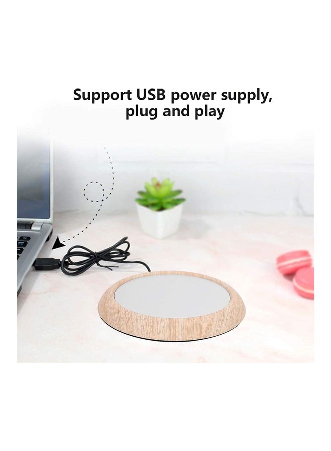 XiuWoo Warmer USB Powered Cup Heating Mat for Coffee Mug Beige/White  - Image 4