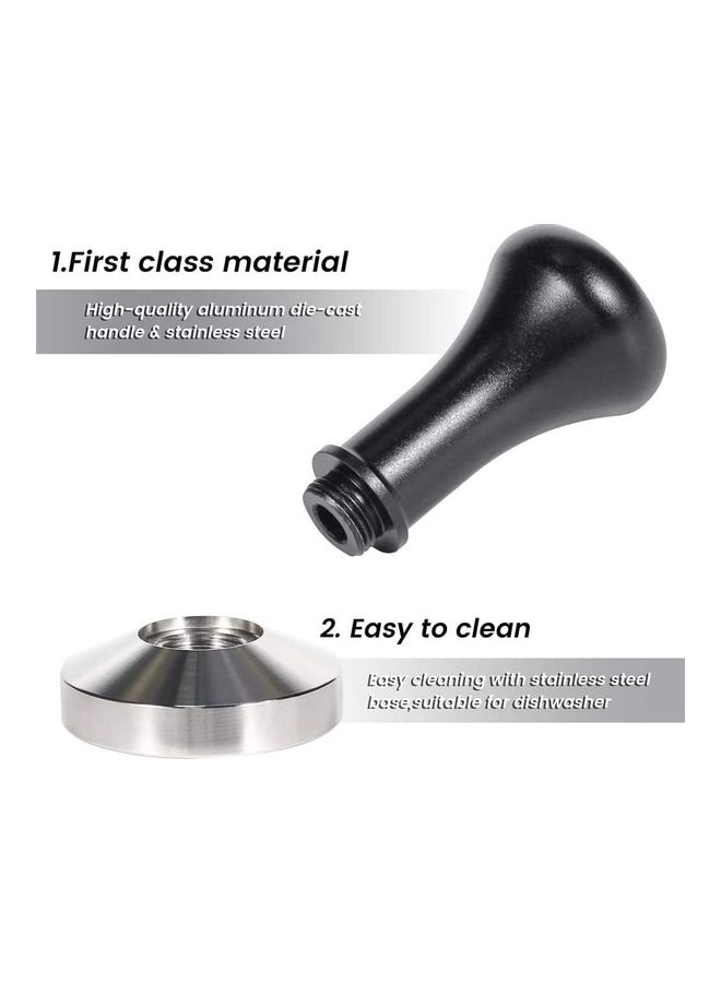 XiuWoo 53mm Espresso Coffee Tamper with Aluminum Handle Black/Silver - Image 3