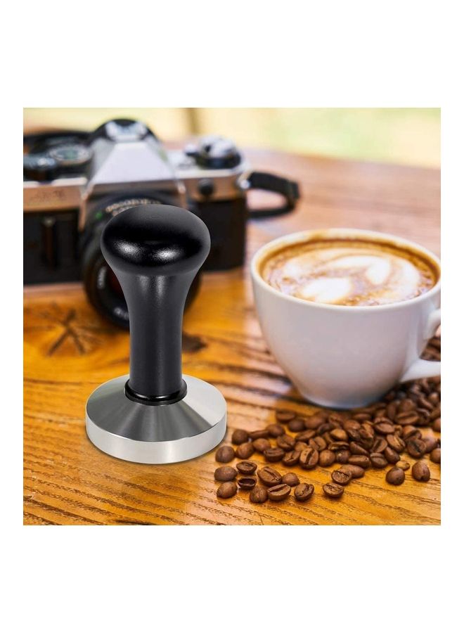 XiuWoo 53mm Espresso Coffee Tamper with Aluminum Handle Black/Silver - Image 2