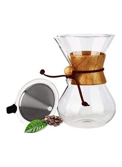 XiuWoo Hand Made Coffee Set with Reusable Filter Clear/Silver  - Image 1
