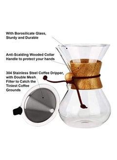 XiuWoo Hand Made Coffee Set with Reusable Filter Clear/Silver  - Image 2