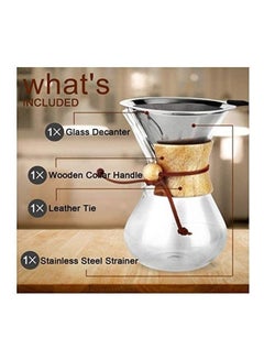 XiuWoo Hand Made Coffee Set with Reusable Filter Clear/Silver  - Image 3