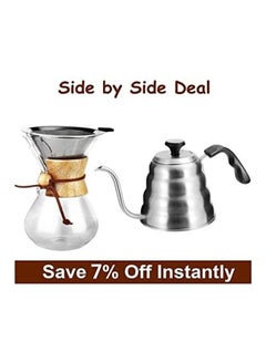 XiuWoo Hand Made Coffee Set with Reusable Filter Clear/Silver  - Image 5