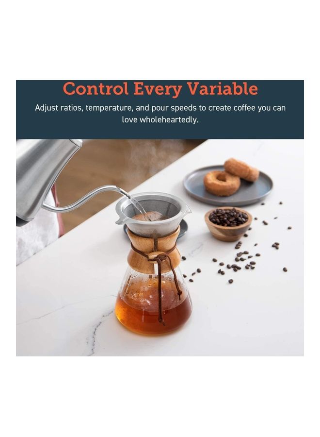 XiuWoo - Pour Over Coffee Maker with Filter Clear/Silver - Image 1