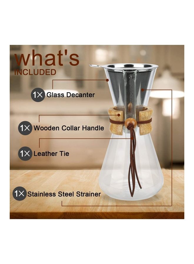 XiuWoo - Pour Over Coffee Maker with Filter Clear/Silver - Image 1