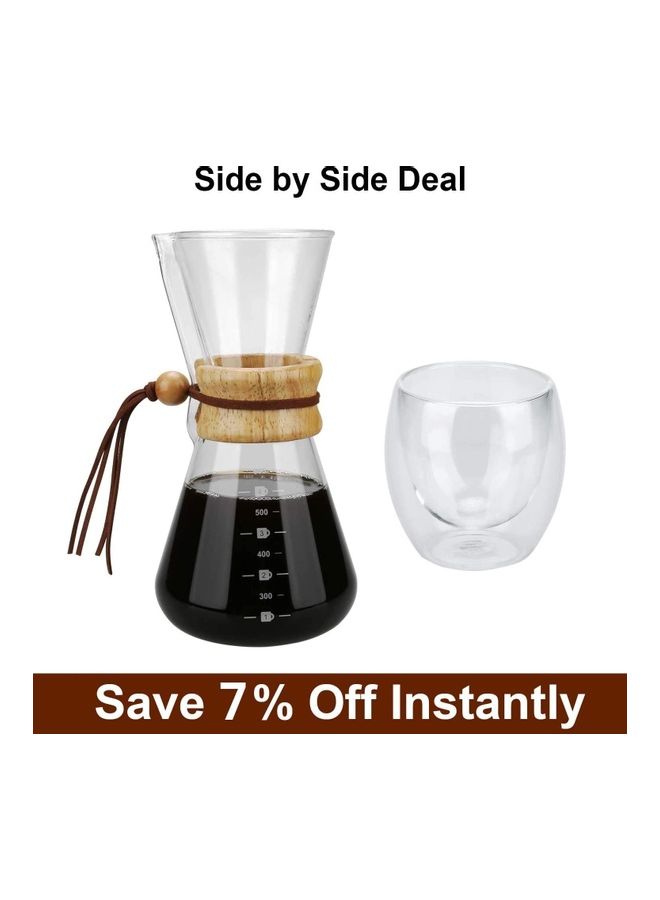 XiuWoo - Pour Over Coffee Maker with Filter Clear/Silver - Image 1