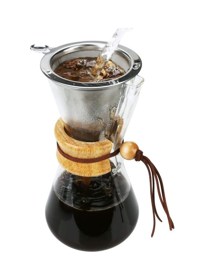 XiuWoo - Pour Over Coffee Maker with Filter Clear/Silver - Image 1
