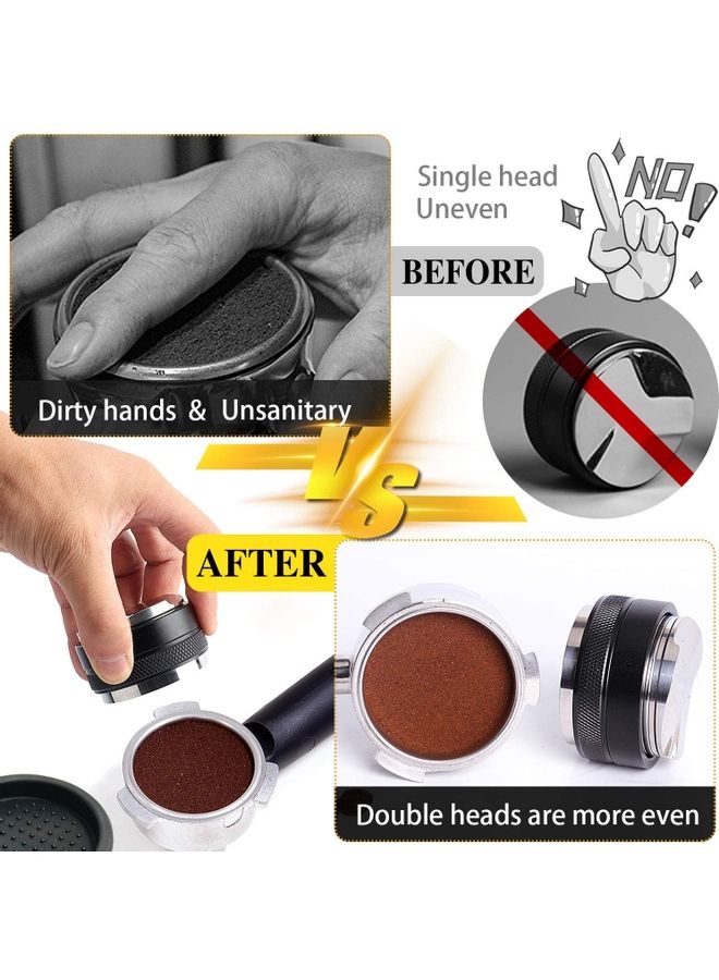 شو وو أداة توزيع القهوة وطحنها  مقاس 51 مم أسود/فضي - Image 4