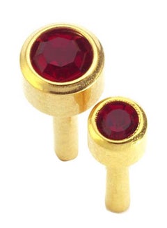 Caflon Gold Plated January Garnet Birth Stone Stud Earrings 