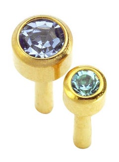 Caflon Gold Plated March Aquamarine Birth Stone Stud Earrings 