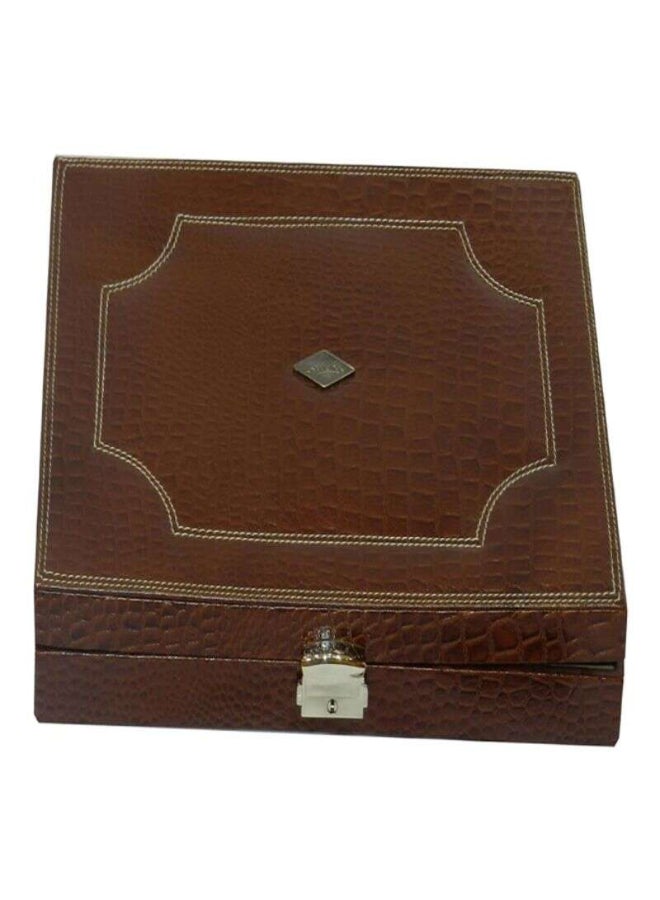 LAVERI LEATHER - Genuine Leather Pen Storage Box Brown - Image 1