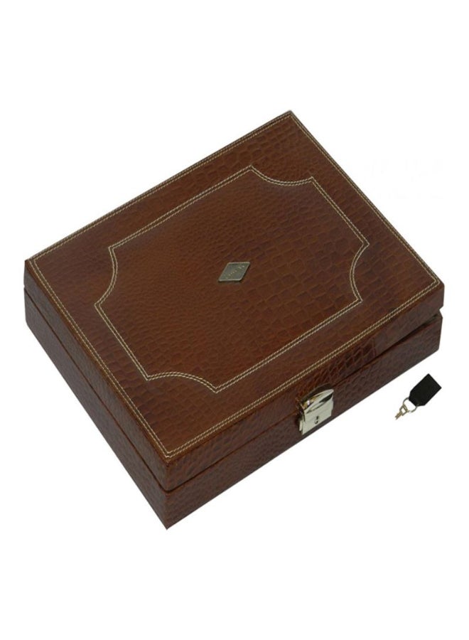 LAVERI LEATHER - Genuine Leather Pen Storage Box Brown - Image 1