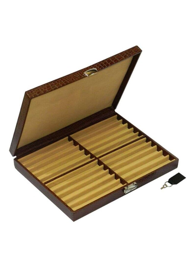 LAVERI LEATHER - Genuine Leather Pen Storage Box Brown - Image 1