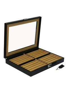 LAVERI LEATHER Genuine Leather Pen Storage Box Black/Clear  - Image 4