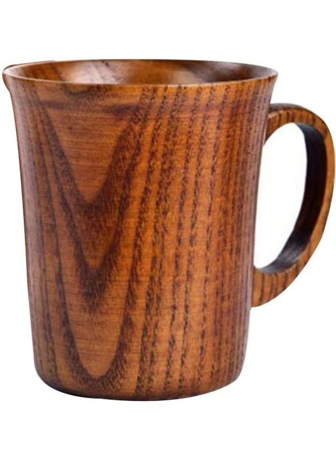 XiuWoo Wooden Coffee Mug with Handle Brown  - Image 1