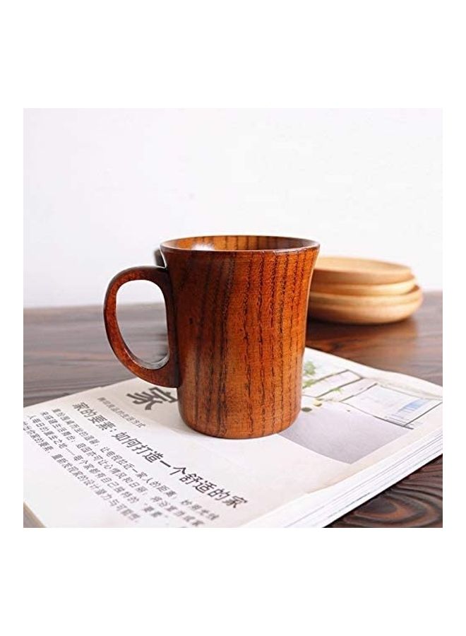 XiuWoo Wooden Coffee Mug with Handle Brown  - Image 2