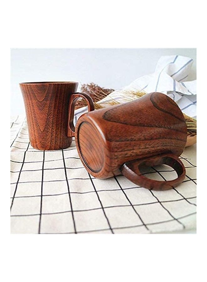 XiuWoo Wooden Coffee Mug with Handle Brown  - Image 5