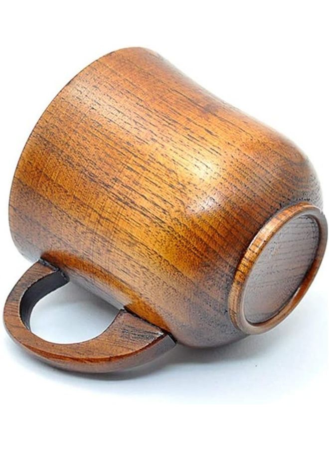 XiuWoo Handmade Wood Coffee Cup- 260ml Brown  - Image 3