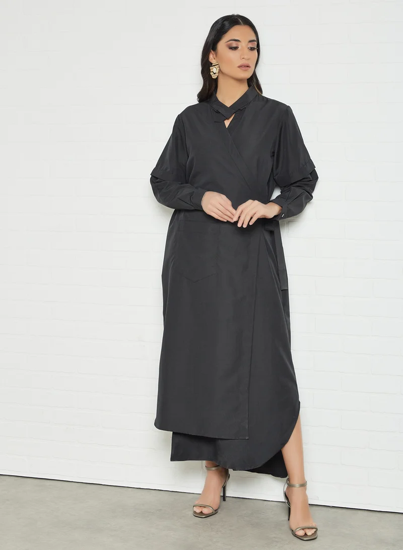 7EVENTY3 Belted Wrap Dress