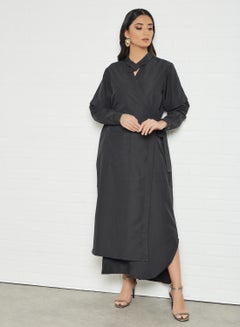 7EVENTY3 Belted Wrap Dress Black  - Image 1